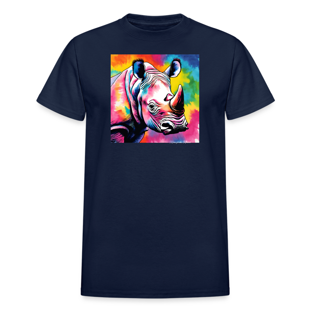 Rhino and Tie Dye Ultra Cotton Tee - navy