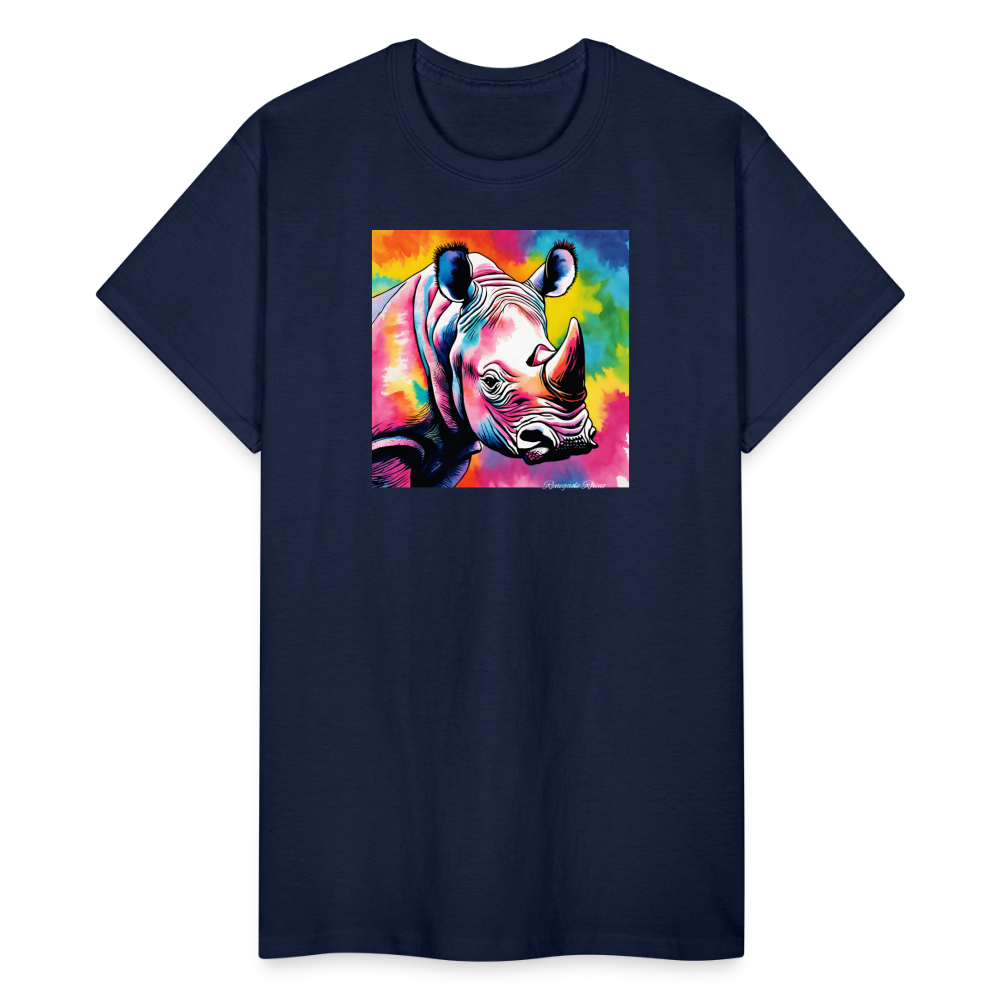 Rhino and Tie Dye Ultra Cotton Tee - navy