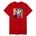 Rhino and Tie Dye Ultra Cotton Tee - red