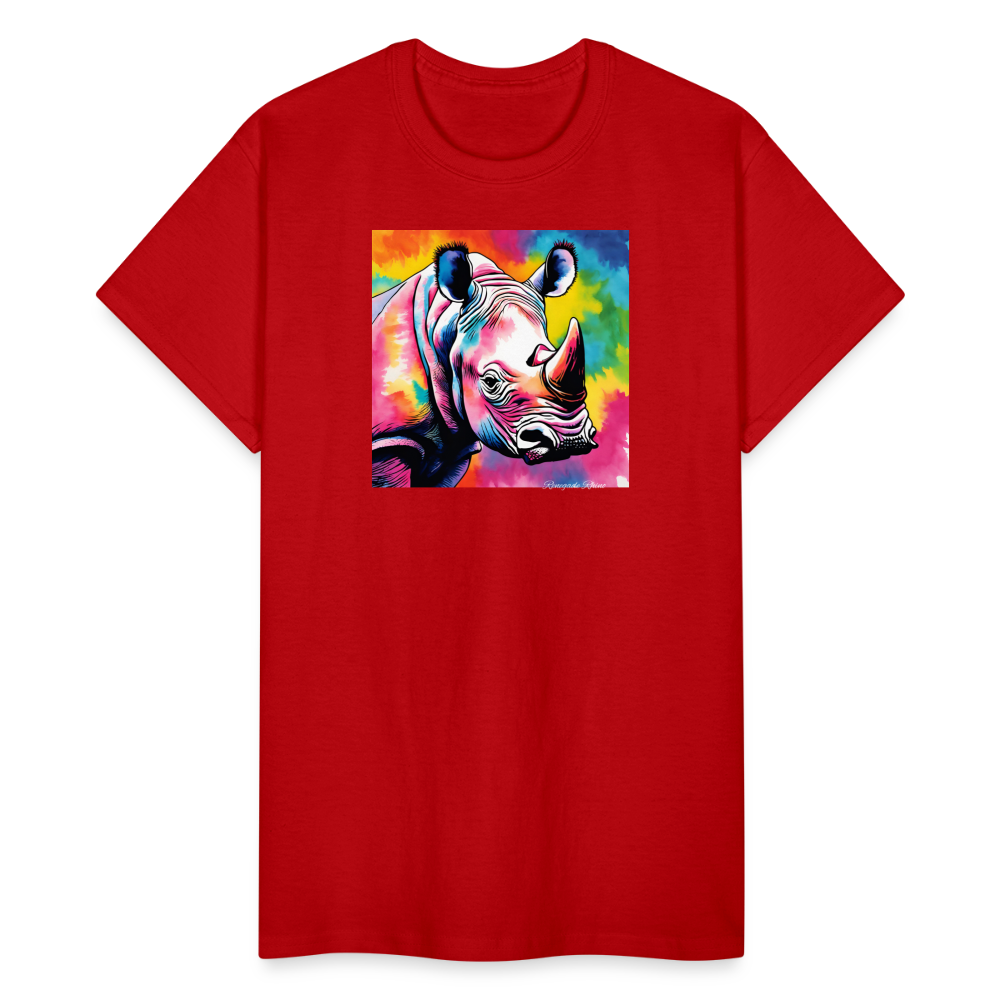 Rhino and Tie Dye Ultra Cotton Tee - red