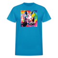 Rhino and Tie Dye Ultra Cotton Tee - turquoise