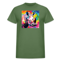 Rhino and Tie Dye Ultra Cotton Tee - military green