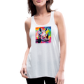 Tie Dye Rhino Women's Flowy Tank Top - white