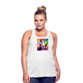 Tie Dye Rhino Women's Flowy Tank Top - white