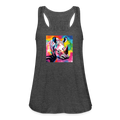 Tie Dye Rhino Women's Flowy Tank Top - deep heather