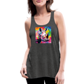 Tie Dye Rhino Women's Flowy Tank Top - deep heather