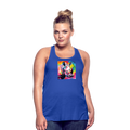 Tie Dye Rhino Women's Flowy Tank Top - royal blue