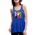 Tie Dye Rhino Women's Flowy Tank Top - royal blue