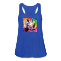 Tie Dye Rhino Women's Flowy Tank Top - royal blue