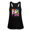 Tie Dye Rhino Women's Flowy Tank Top - black