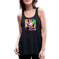 Tie Dye Rhino Women's Flowy Tank Top - black