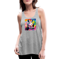 Tie Dye Rhino Women's Flowy Tank Top - heather gray