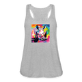 Tie Dye Rhino Women's Flowy Tank Top - heather gray