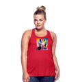 Tie Dye Rhino Women's Flowy Tank Top - red