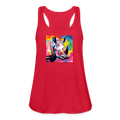 Tie Dye Rhino Women's Flowy Tank Top - red