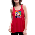 Tie Dye Rhino Women's Flowy Tank Top - red