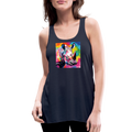 Tie Dye Rhino Women's Flowy Tank Top - navy