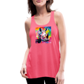 Tie Dye Rhino Women's Flowy Tank Top - neon pink