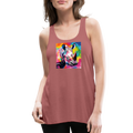 Tie Dye Rhino Women's Flowy Tank Top - mauve