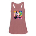 Tie Dye Rhino Women's Flowy Tank Top - mauve