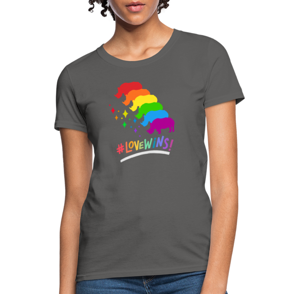 Love Win's Women's Tee - charcoal