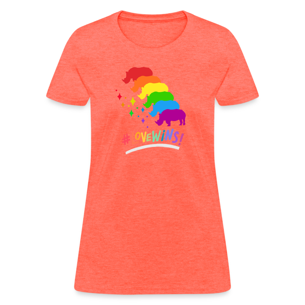 Love Win's Women's Tee - heather coral