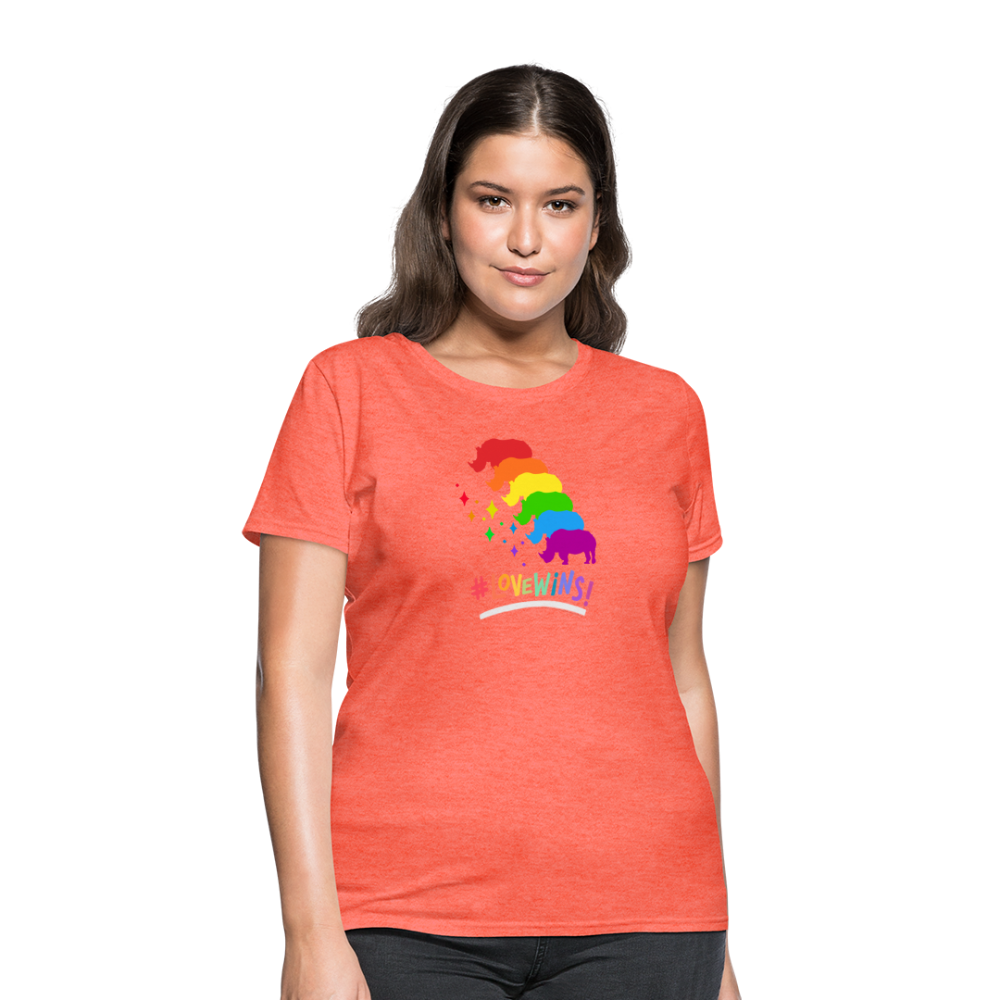 Love Win's Women's Tee - heather coral