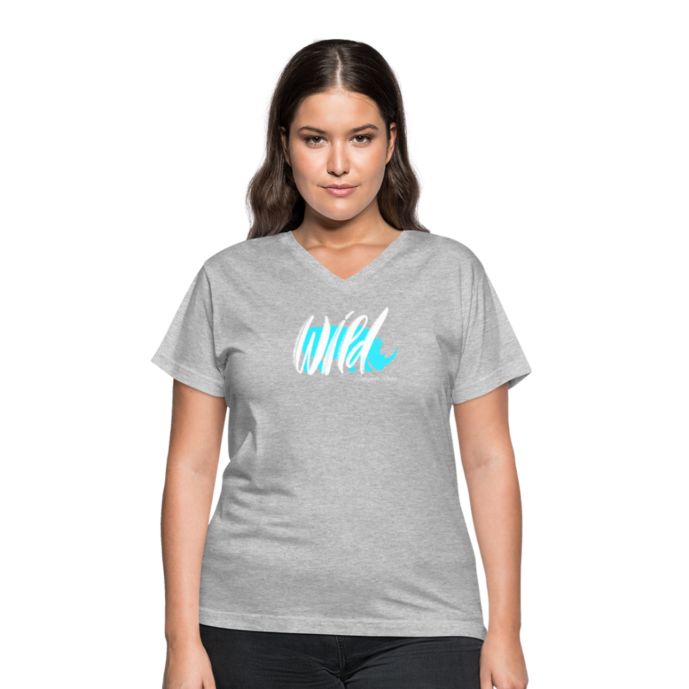 Wild Women's V-Neck Tee - gray