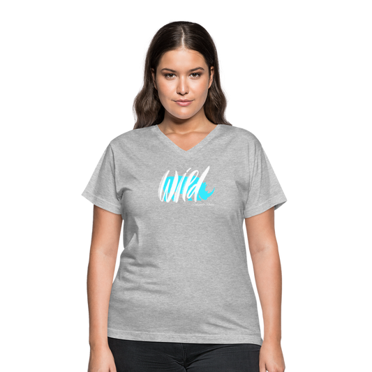 Wild Women's V-Neck Tee - gray