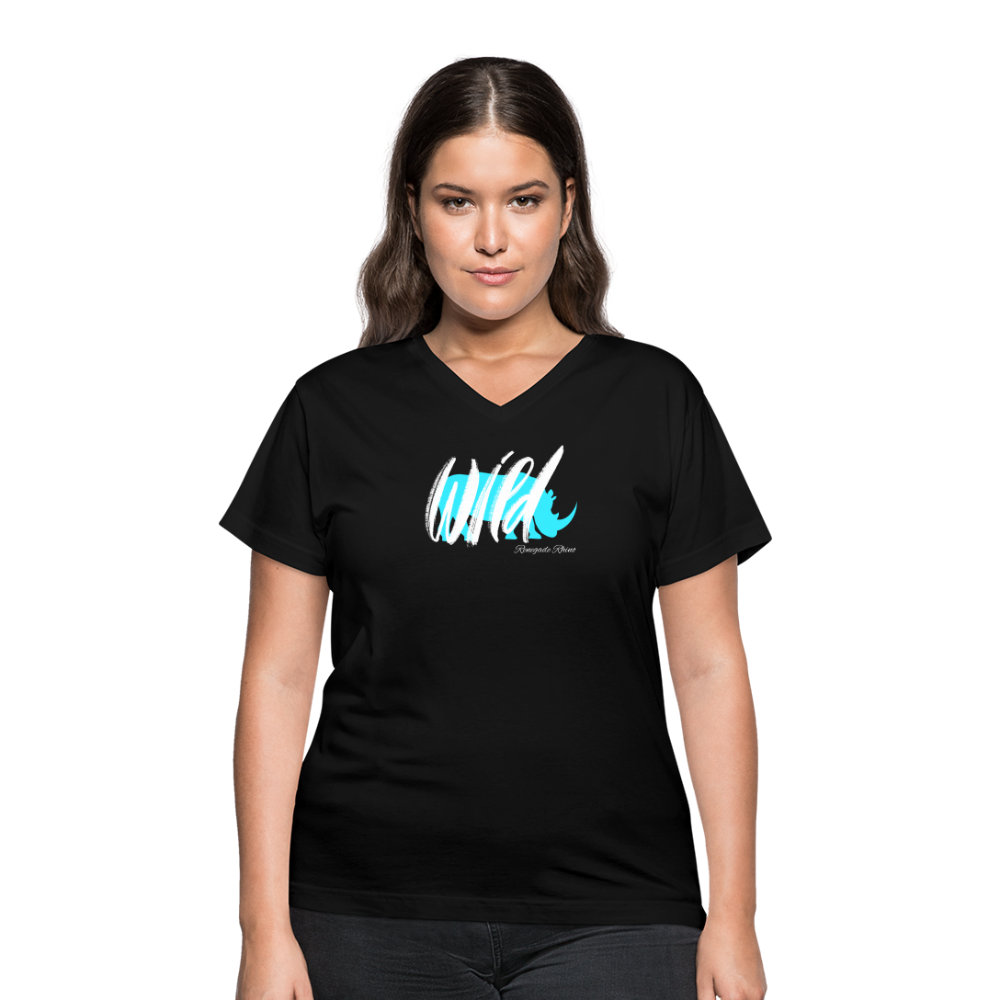 Wild Women's V-Neck Tee - black