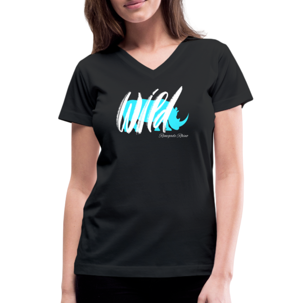 Wild Women's V-Neck Tee - black