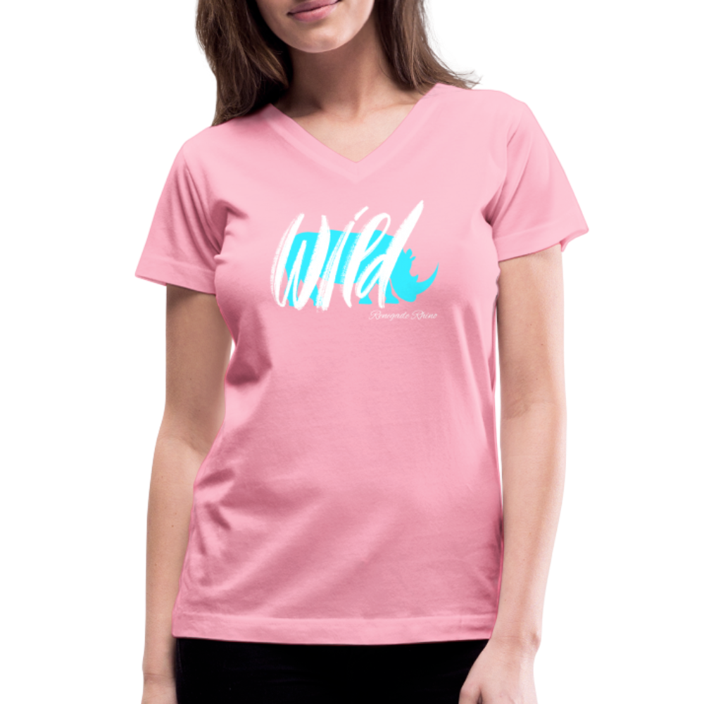 Wild Women's V-Neck Tee - pink