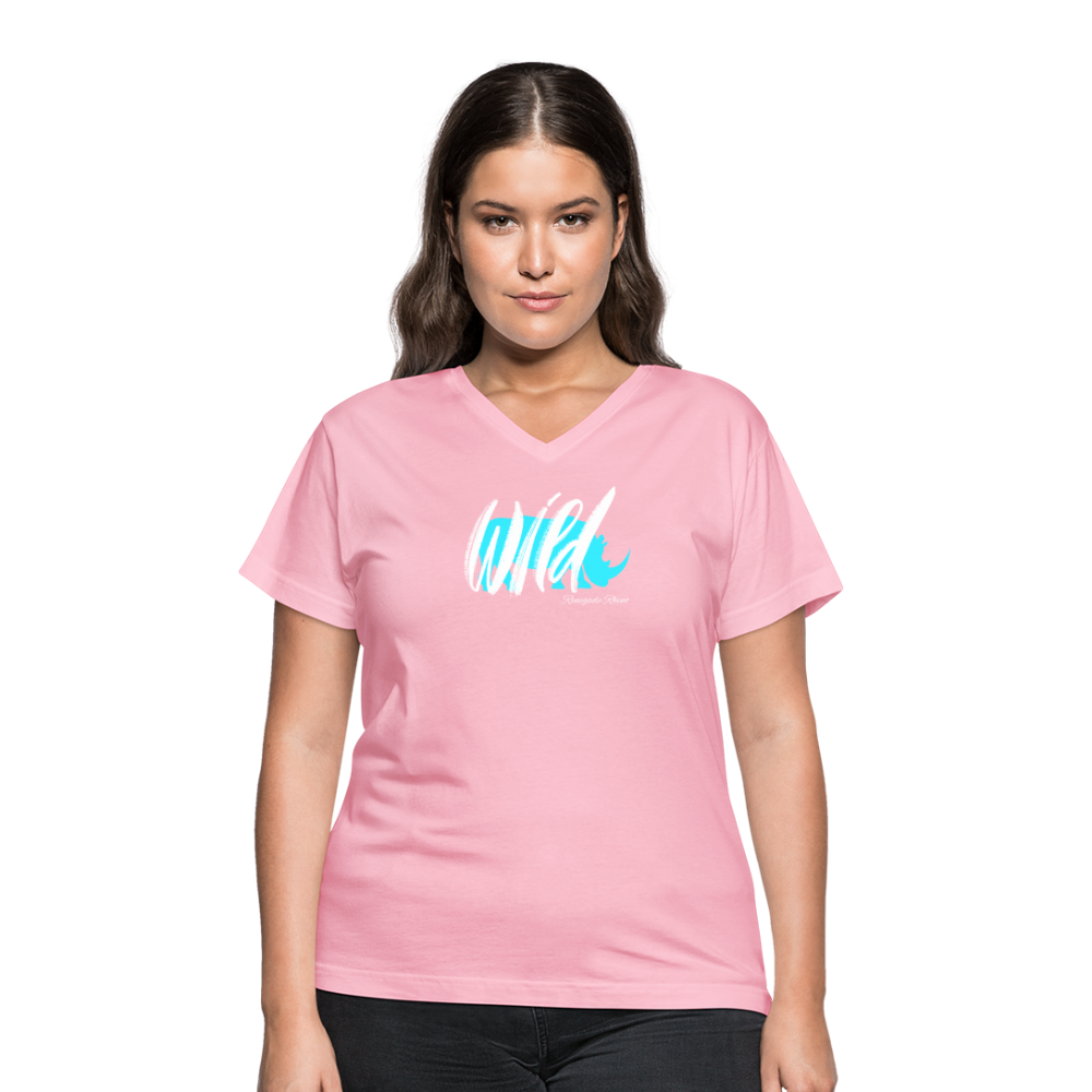 Wild Women's V-Neck Tee - pink