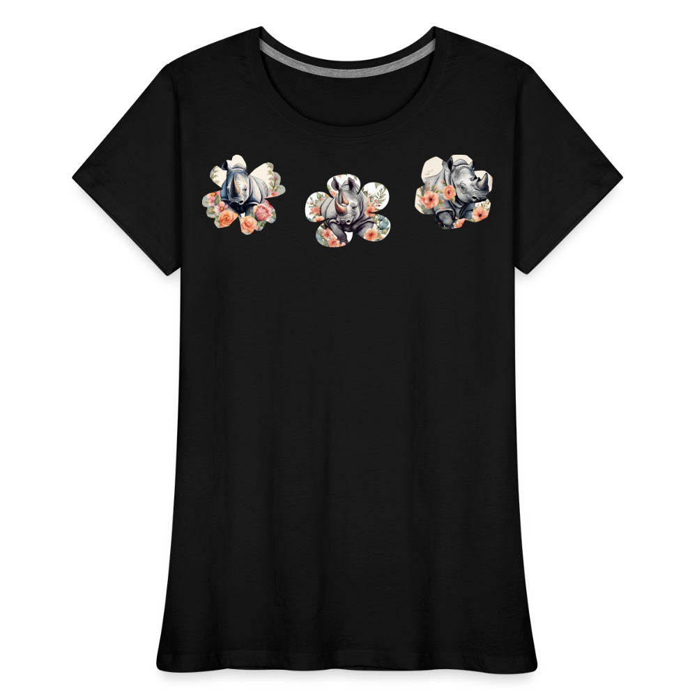 Summer Flowers Women’s Premium Organic Tee - black