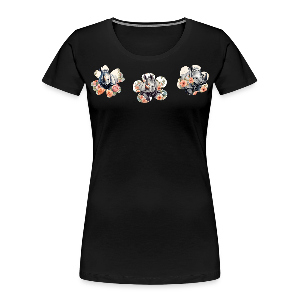 Summer Flowers Women’s Premium Organic Tee - black