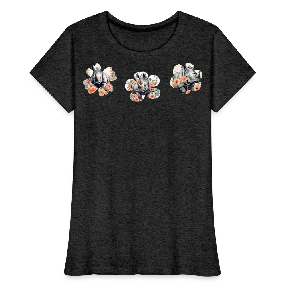 Summer Flowers Women’s Premium Organic Tee - charcoal grey