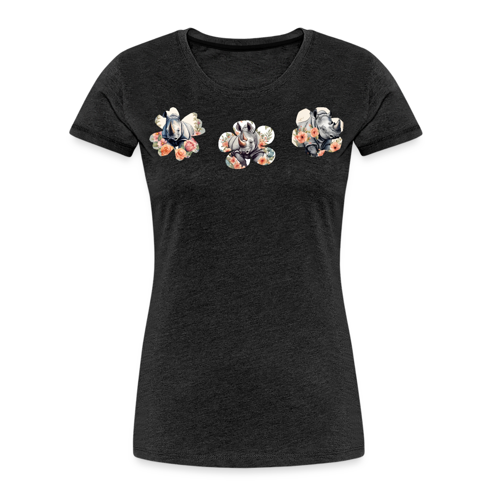 Summer Flowers Women’s Premium Organic Tee - charcoal grey