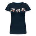 Summer Flowers Women’s Premium Organic Tee - deep navy