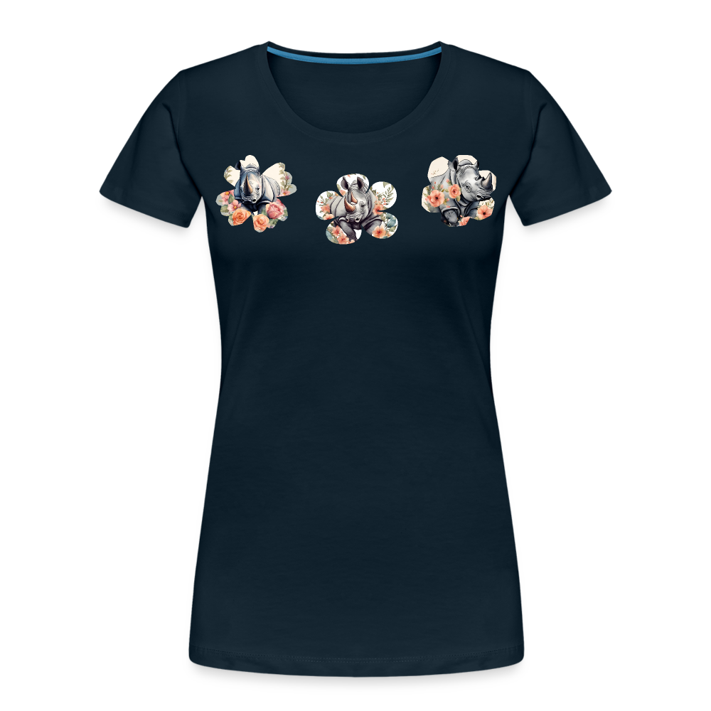 Summer Flowers Women’s Premium Organic Tee - deep navy